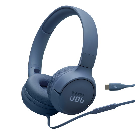 JBL Tune 520C USB-C - Blue - Hi-Res wired on-ear headphones - Hero